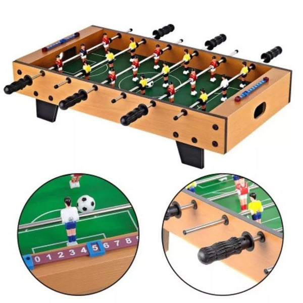 Jogo Futebol Pebolim Totó Mini Mesa com 6 hastes 18 Jogadores 70cm brinquedo infantil