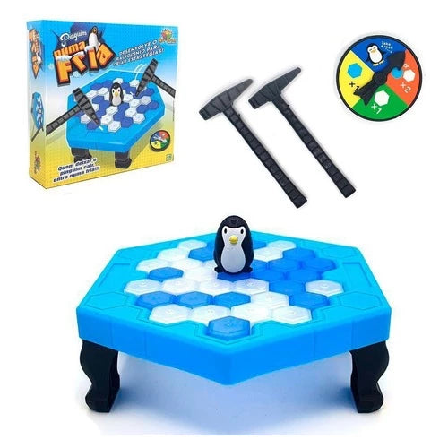 Jogo Quebra Gelo Pinguim Numa Fria Blocos Brinquedo Batendo Cubos de Gelo Tamanho Grande Art Brink