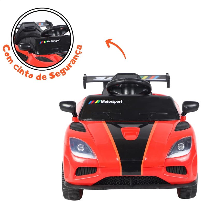 Carrinho Elétrico Carro De Passeio Infantil 12v Motorizado Luz E Som Controle Remoto